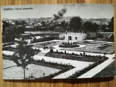 anii 60 Carte Postala Campina / Cimpina Parcul pionierilor RPR catre CS DINAMO foto