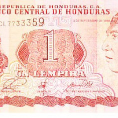 M1 - Bancnota foarte veche - Honduras - 1 lempira - 1998