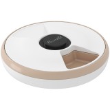 PawHut Dispenser de hrană pentru animale Dispenser automat 6 porții 31,5 x 31,5 x 8,3 cm alb | Aosom Romania