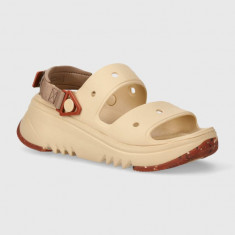 Crocs papuci Classic Hiker Xscape femei, culoarea bej, cu platforma, 208181.2DS