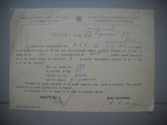 HOPCT DOCUMENT VECHI 302- MINISTERUL INDUSTRIEI COMERT EXTERIOR /BUCURESTI 1936
