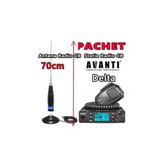 Statie Radio CB AVANTI Delta 15 Autosquelch 12V &ndash; 24V Roger Beep + Antena Radio CB Megawat ML70 cu Magnet Megawat 145PL