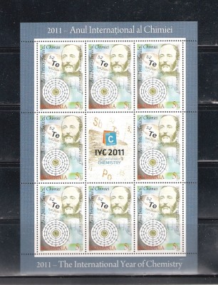 ROMANIA 2011- ANUL INTERNATIONAL AL CHIMIEI, MINICOALA, MNH - LP 1917c foto