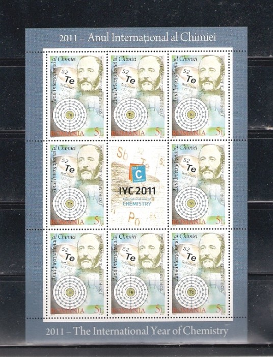 ROMANIA 2011- ANUL INTERNATIONAL AL CHIMIEI, MINICOALA, MNH - LP 1917c