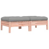 Cumpara ieftin Taburete de gradina cu perne, 2 buc., lemn masiv douglas