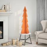 VidaXL Brad de Crăciun decorativ, maro ceruit, 112 cm, lemn pin masiv