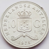 742 Antilele Olandeze 10 Gulden 1978 Juliana (Bank) km 20 argint, America Centrala si de Sud