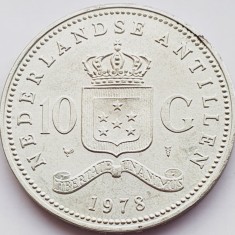 742 Antilele Olandeze 10 Gulden 1978 Juliana (Bank) km 20 argint foto