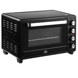 Cuptor Electric HOMCOM 32L Reglare Temperatura, Accesorii , 52.2x38.1x33.5cm, Negru | Aosom RO