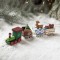 Ornament Decoratiune de Craciun Tren Pictat, Flippy, Tip Ornament Jucarie de Decor pentru Craciun, din Lemn 20 cm, Tren Figurina de Craciun, Multicolo