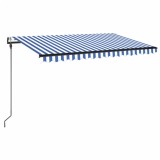 Cumpara ieftin Copertina automata cu senzor vant&amp;LED, albastru/alb, 400x300 cm