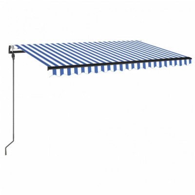 Copertina automata cu senzor vant&amp;amp;LED, albastru/alb, 400x300 cm foto