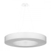 Candelabru Saturn Alb, Tesatura/Pvc/Otel, 6 Becuri Rotunde Minimalist De Interior.