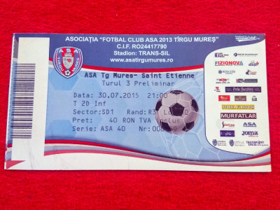 Bilet meci fotbal ASA TIRGU MURES - AS ST. ETIENNE 30.07.2015 Europa League foto