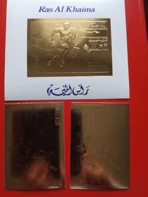 RAS AL KHAIMA, SPORT MUNICH - MNH GOLD PERF./IMPERF. foto