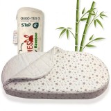 Saltea pentru patut mini 70x33x5cm, spumă perforată respirabilă, husă din bambus &ndash; Alb