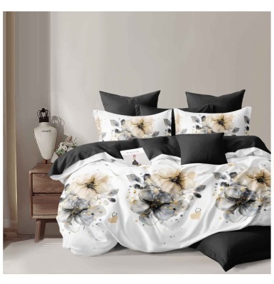 Lenjerie pat dublu,bumbac finet,6 piese,cearceaf normal 220x240cm, cearceaf pilota 200x220cm, 2 fete de perna 50x70, 2 fete de perna 70x70-A1083 foto