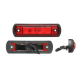 Lampa gabarit auto BestAutoVest 12/24V dreptunghiulara Rosie cu Leduri, 110x30x15mm, 1 buc. Kft Auto, AutoLux