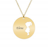 Enfance - Colier personalizat fetita banut din argint 925 placat cu aur galben 24K, Bijubox