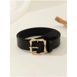 Cumpara ieftin Curea neagra cu catarama aurie - 111151