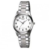Casio Collection Ceas Damă Quartz cu Cadran Alb și Brățară Argintie din Oțel Inoxidabil