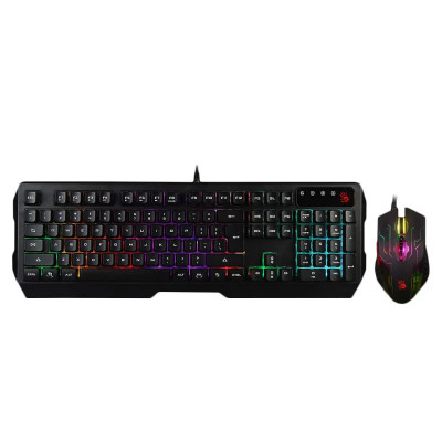 Kit tastatura si mouse Bloody gaming negru Q1300 foto