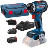 Bosch GSR 18V-90 FC + GAL 18V-40 - Masina de gaurit si insurubat fara acumulatori Li-Ion 18 V - Ah 64 Nm valiza speciala accesorii + Incarcator acumul