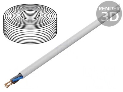 Cablu Electric YDY 4G2,5mm&amp;sup2; PVC Alb 100m foto