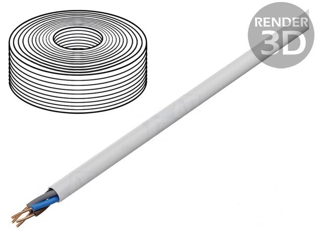 Cablu Electric YDY 4G2,5mm&sup2; PVC Alb 100m