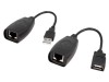 Cablu Extender USB Goobay 40m, RJ45 la USB A, USB 2.0, 0.48 Gbps, Prelungire prin Cablu Ethernet