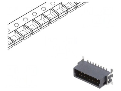Conector PCB-PCB Tată 16 PIN 1,27mm Termoplast foto