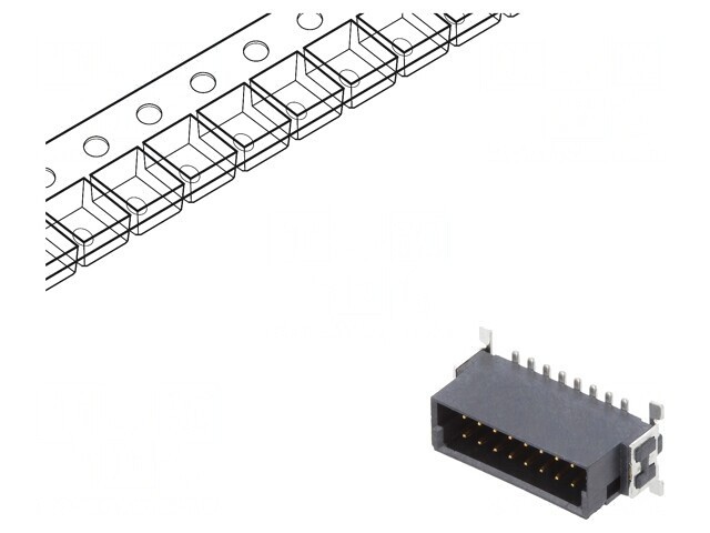 Conector PCB-PCB Tată 16 PIN 1,27mm Termoplast
