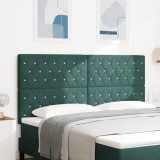 vidaXL Tăblia de pat cu buton de cristal Verde &icirc;nchis 180 cm din catifea
