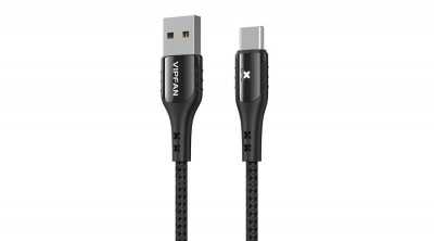 Vipfan Colorful X13 Cablu USB și USB-C 3A, 1,2 m (negru) foto