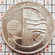 1320 San Marino 1000 Lire 1986 World Cup (tiraj 40.000) km 197 UNC argint