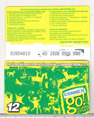 bnk card Romania - Connex - reincarcare Go! 12 - RO-CON-REF-0020A foto