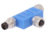 Adaptor &icirc;n T M8 Tată M8 Mamă x2 IP67, TE Connectivity