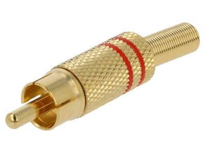 Conector RCA tată, nichelat foto