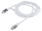 Cablu USB 3.1 RJ45 mufă, USB C mufă 2m alb, Goobay
