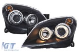 Set de faruri tuning cu ochi de &icirc;nger potrivit pentru Opel Astra H 2004-2009 sedan, break cu baza neagra, stanga si dreapta Performance AutoTuning