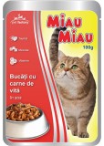 Hrana umeda pentru pisici cu vita Miau-Miau 100 gr
