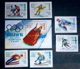 Cumpara ieftin Laos 1983 sport Jocurile Olimpice de iarnă Sarajevo 84 serie + bloc MNH, Nestampilat