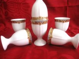 SET SUPORTI OUA PORTELAN TIRSCHENREUTH BAVARIA MODEL PALAIS CU DECOR FLORAL AURIT