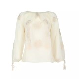 Cumpara ieftin Ie Traditionala Crem cu Motiv Floral Auriu- IML25