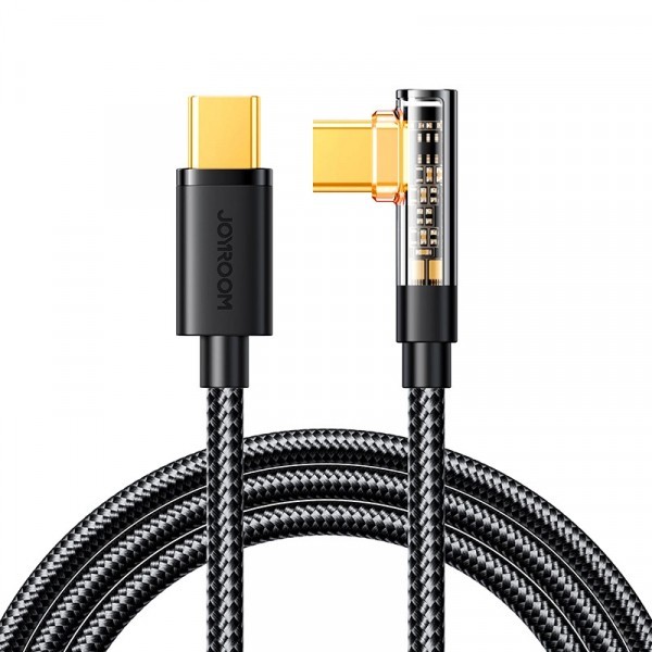 Cablu Date si Incarcare USB-C - USB-C Joyroom S-CC100A6 Angled, 100W, 1.2m, Negru
