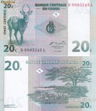 Congo 20 Centimes 1997 UNC Bancnota Ne流通 Africa
