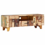 vidaXL Comodă TV sculptată manual, 120x30x40 cm, lemn masiv reciclat