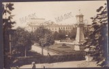 569 - BRAILA, The public clock in the park - old postcard, real Photo used 1917, Circulata, Fotografie