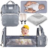 (DL) Geanta rucsac pentru bebelusi si mamici, Travel Organizer set cu Changing Pad, 5 in 1, 41x30x19cm , gri Household NewTrend
