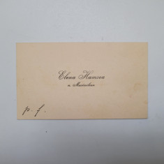 rara carte de vizita Elena Hamsea, n. Maximilian, fam Augustin Hamsea, Arad